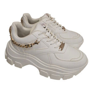 White platform chained sneakers sz 7